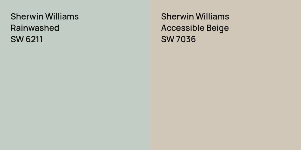 Sherwin Williams Rainwashed vs. Sherwin Williams Accessible Beige