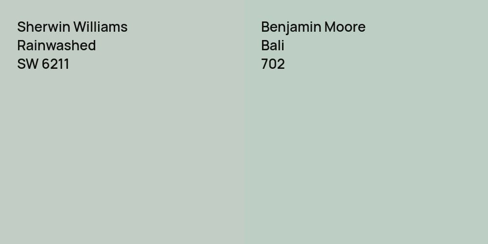 Sherwin Williams Rainwashed vs. Benjamin Moore Bali