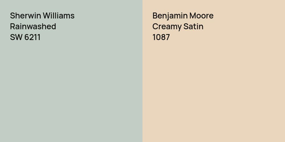 Sherwin Williams Rainwashed vs. Benjamin Moore Creamy Satin