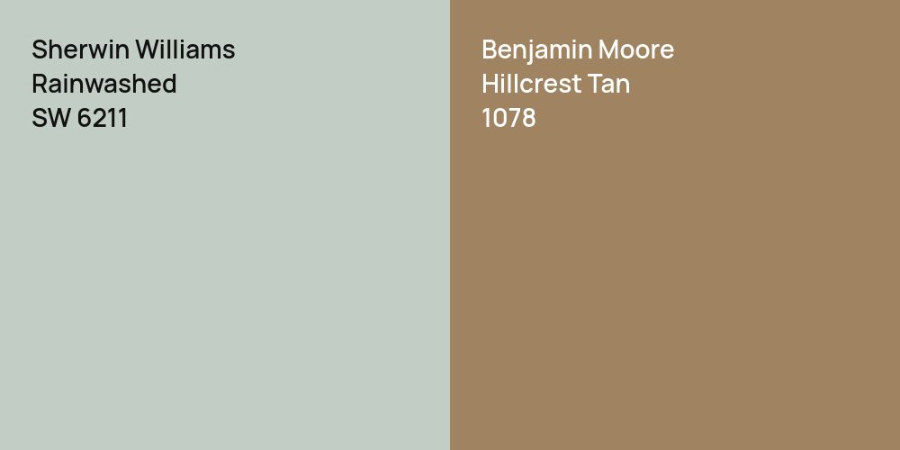 Sherwin Williams Rainwashed vs. Benjamin Moore Hillcrest Tan