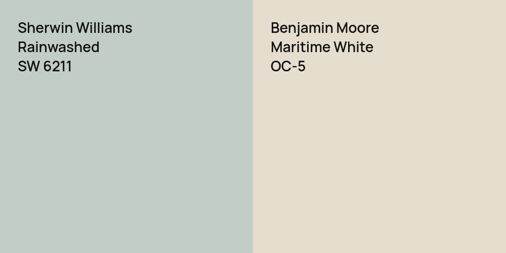 Sherwin Williams Rainwashed vs. Benjamin Moore Maritime White