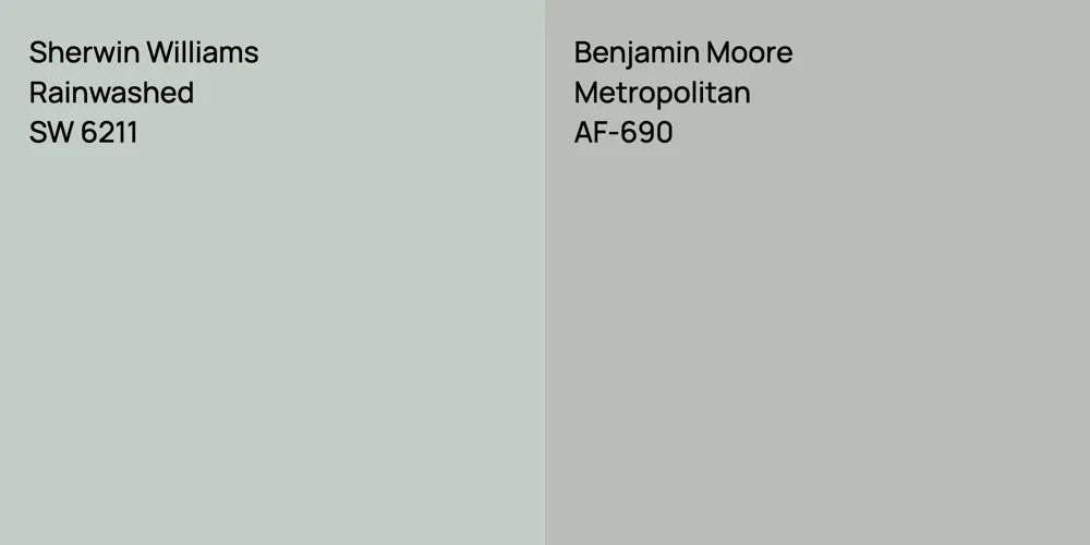 Sherwin Williams Rainwashed vs. Benjamin Moore Metropolitan