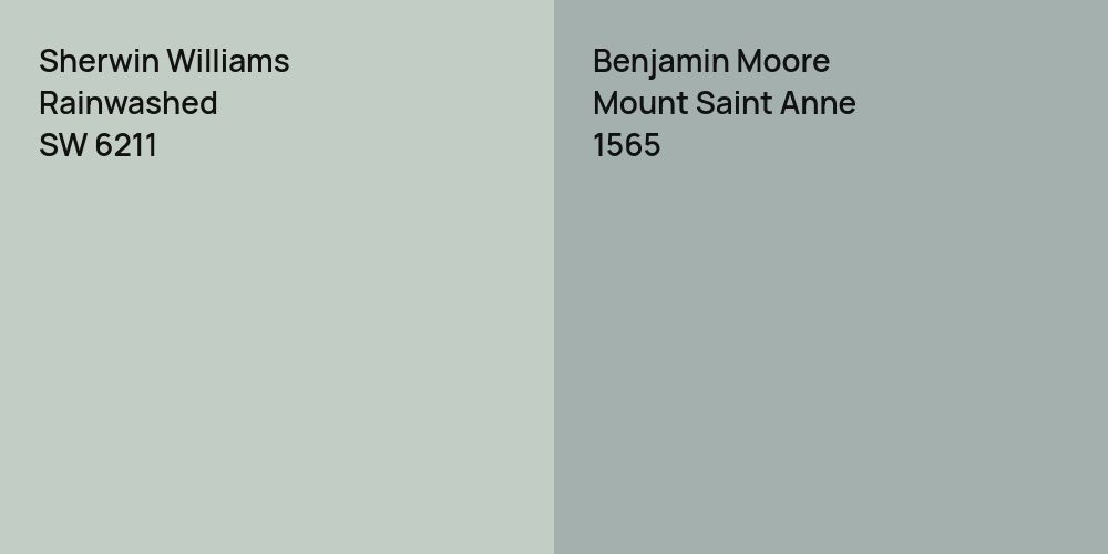 Sherwin Williams Rainwashed vs. Benjamin Moore Mount Saint Anne