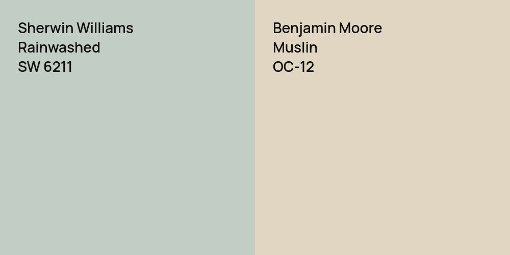 Sherwin Williams Rainwashed vs. Benjamin Moore Muslin