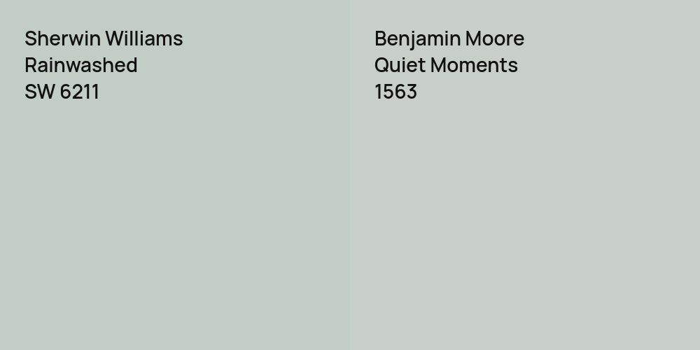 Sherwin Williams Rainwashed vs. Benjamin Moore Quiet Moments