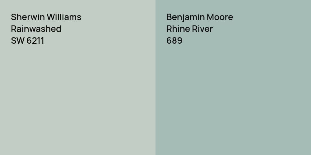 Sherwin Williams Rainwashed vs. Benjamin Moore Rhine River