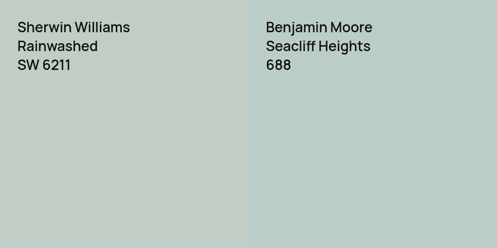 Sherwin Williams Rainwashed vs. Benjamin Moore Seacliff Heights