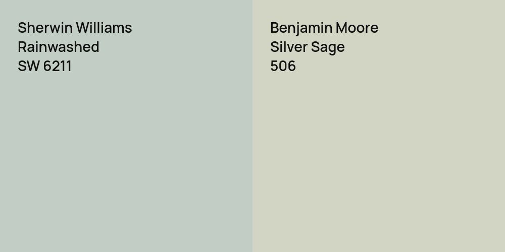 Sherwin Williams Rainwashed vs. Benjamin Moore Silver Sage