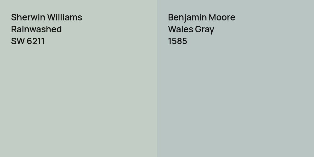 Sherwin Williams Rainwashed vs. Benjamin Moore Wales Gray