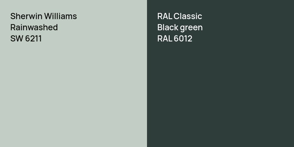 Sherwin Williams Rainwashed vs. RAL Classic  Black green