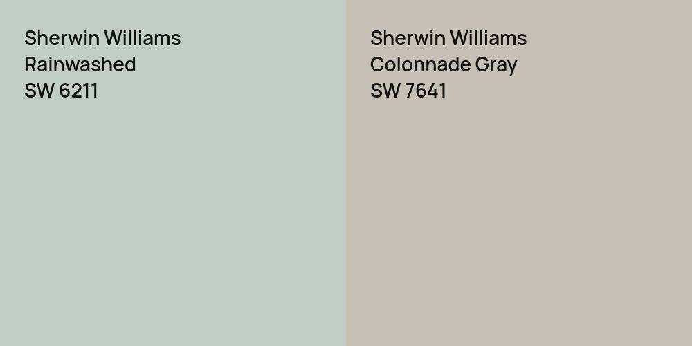 Sherwin Williams Rainwashed vs. Sherwin Williams Colonnade Gray