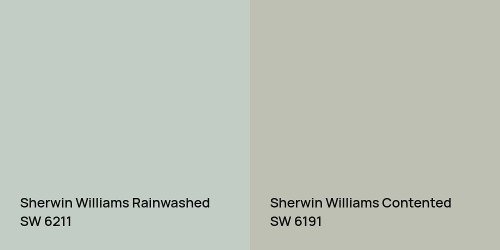 Sherwin Williams Rainwashed vs. Sherwin Williams Contented