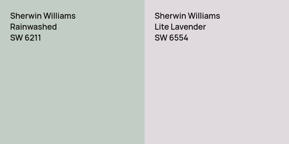 Sherwin Williams Rainwashed vs. Sherwin Williams Lite Lavender