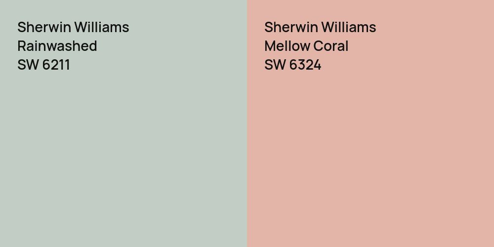 Sherwin Williams Rainwashed vs. Sherwin Williams Mellow Coral