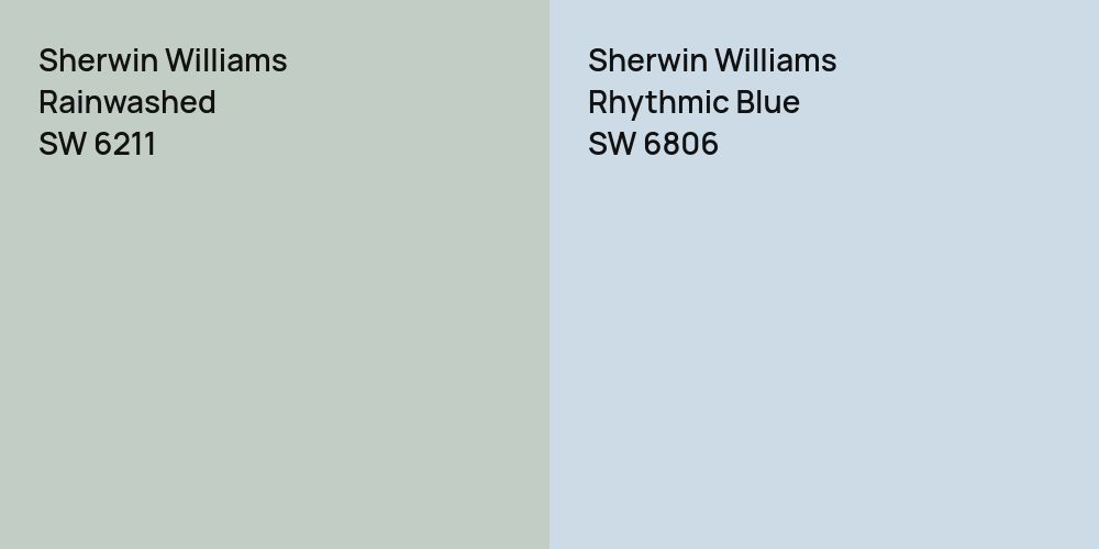 Sherwin Williams Rainwashed vs. Sherwin Williams Rhythmic Blue