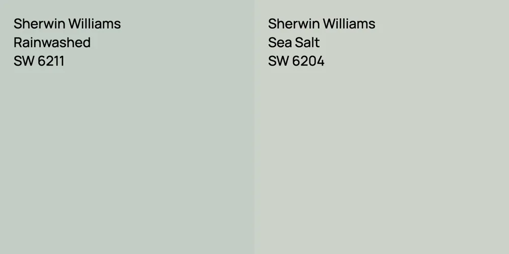 Sherwin Williams Rainwashed vs. Sherwin Williams Sea Salt