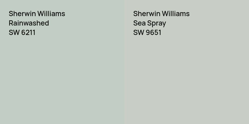 Sherwin Williams Rainwashed vs. Sherwin Williams Sea Spray