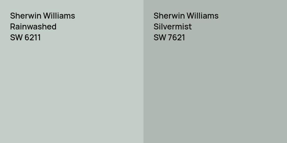 Sherwin Williams Rainwashed vs. Sherwin Williams Silvermist