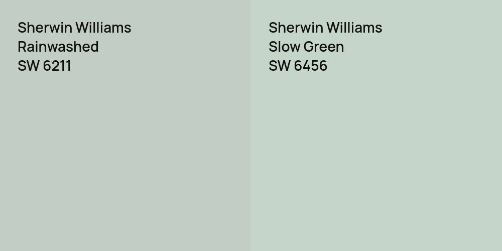 Sherwin Williams Rainwashed vs. Sherwin Williams Slow Green