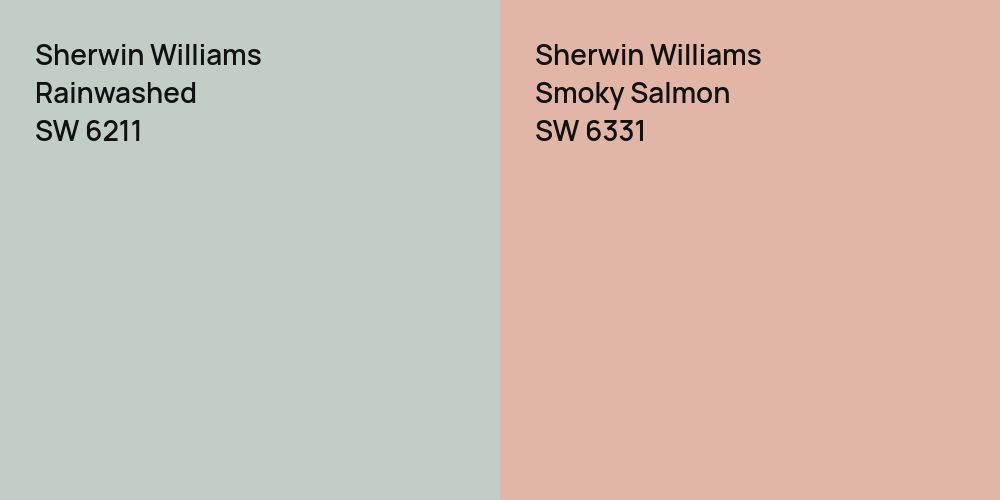 Sherwin Williams Rainwashed vs. Sherwin Williams Smoky Salmon