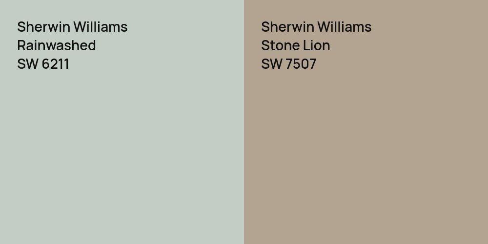 Sherwin Williams Rainwashed vs. Sherwin Williams Stone Lion