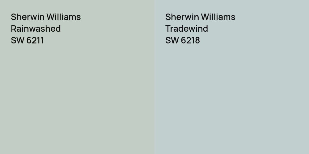 Sherwin Williams Rainwashed vs. Sherwin Williams Tradewind