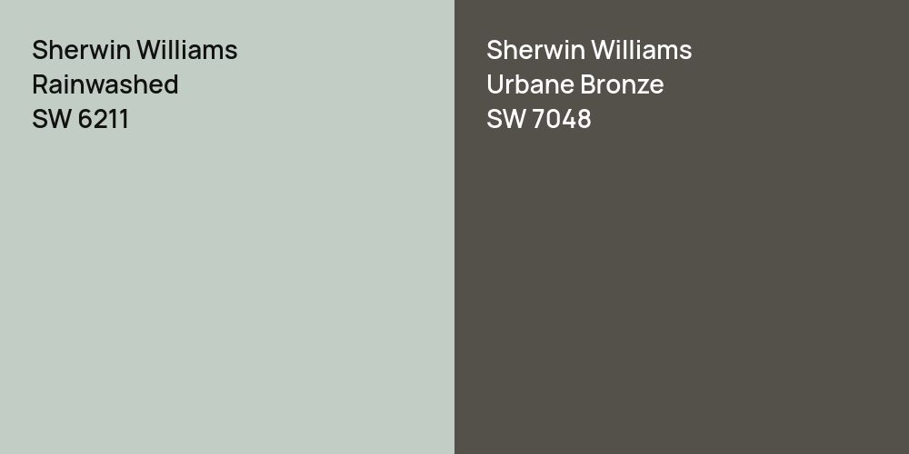 Sherwin Williams Rainwashed vs. Sherwin Williams Urbane Bronze