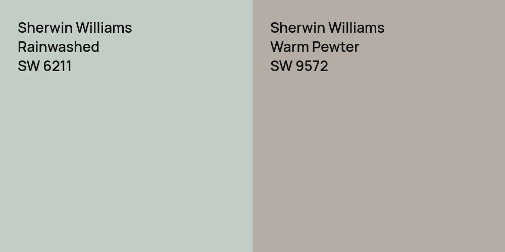 Sherwin Williams Rainwashed vs. Sherwin Williams Warm Pewter