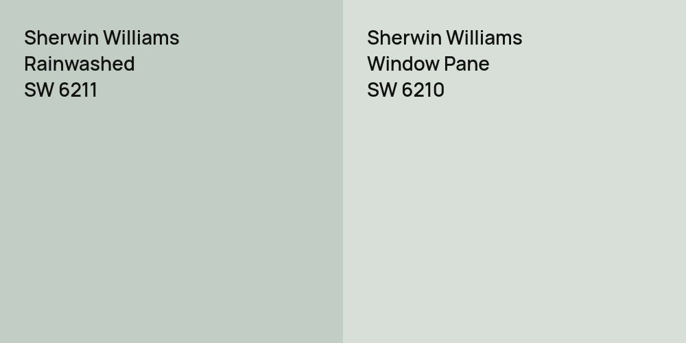 Sherwin Williams Rainwashed vs. Sherwin Williams Window Pane