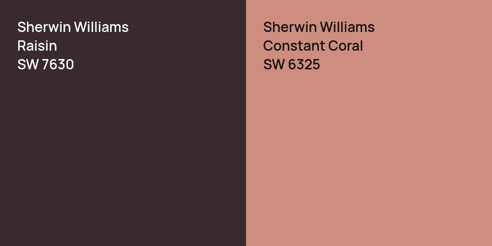 Sherwin Williams Raisin vs. Sherwin Williams Constant Coral