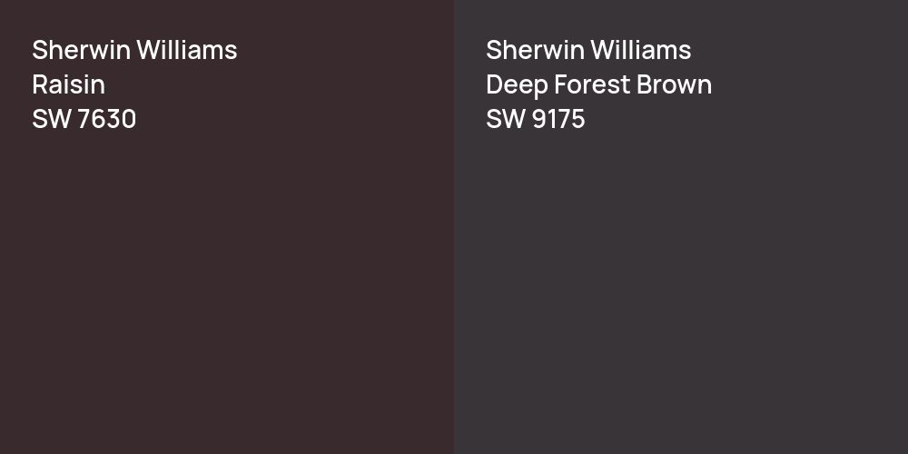 Sherwin Williams Raisin vs. Sherwin Williams Deep Forest Brown