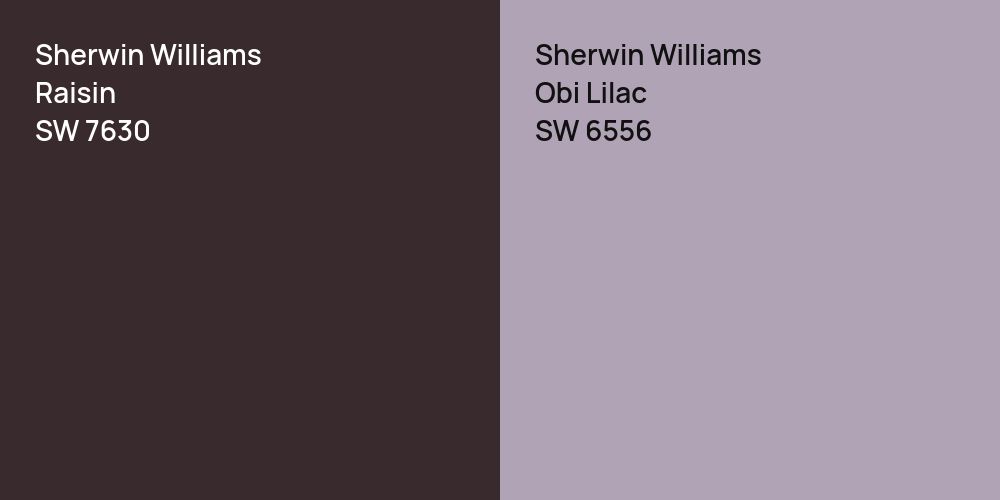 Sherwin Williams Raisin vs. Sherwin Williams Obi Lilac