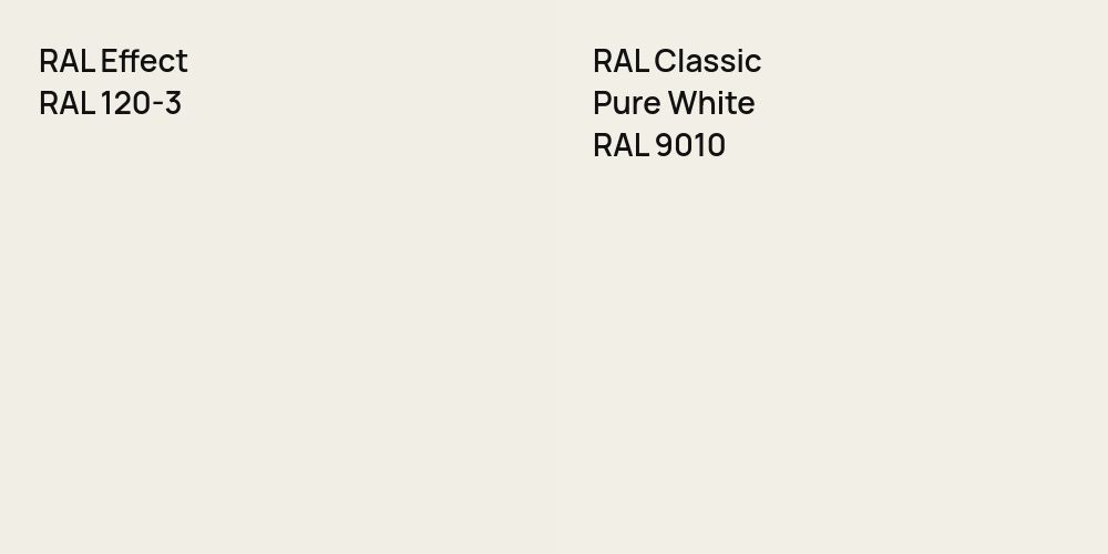 RAL Effect RAL 120-3 vs. RAL Classic Pure White