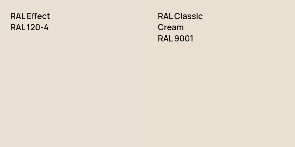 RAL Effect RAL 120-4 vs. RAL Classic  Cream