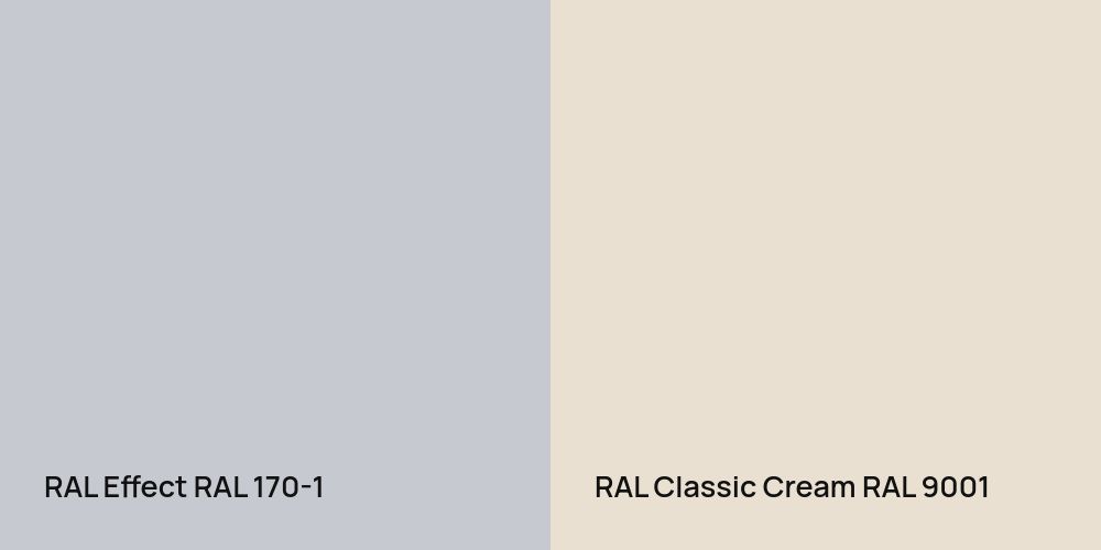 RAL Effect RAL 170-1 vs. RAL Classic  Cream