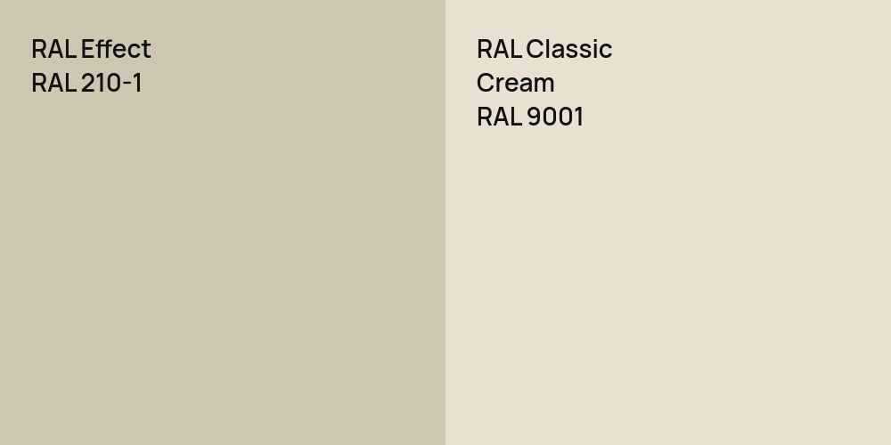 RAL Effect RAL 210-1 vs. RAL Classic  Cream