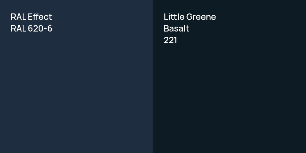 RAL Effect RAL 620-6 vs. Little Greene Basalt