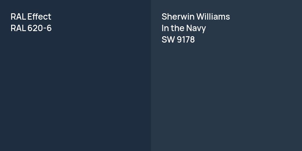 RAL Effect RAL 620-6 vs. Sherwin Williams In the Navy