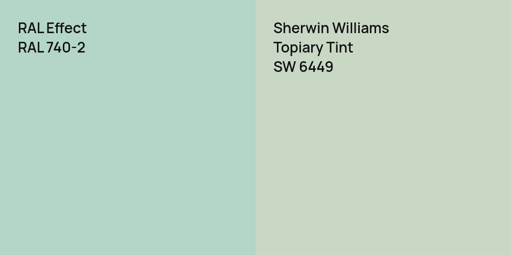 RAL Effect RAL 740-2 vs. Sherwin Williams Topiary Tint