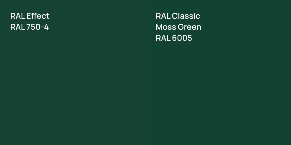 RAL Effect RAL 750-4 vs. RAL Classic Moss Green