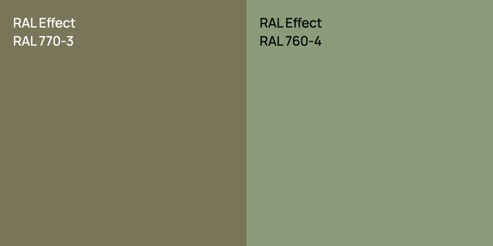 RAL Effect RAL 770-3 vs. RAL Effect RAL 760-4