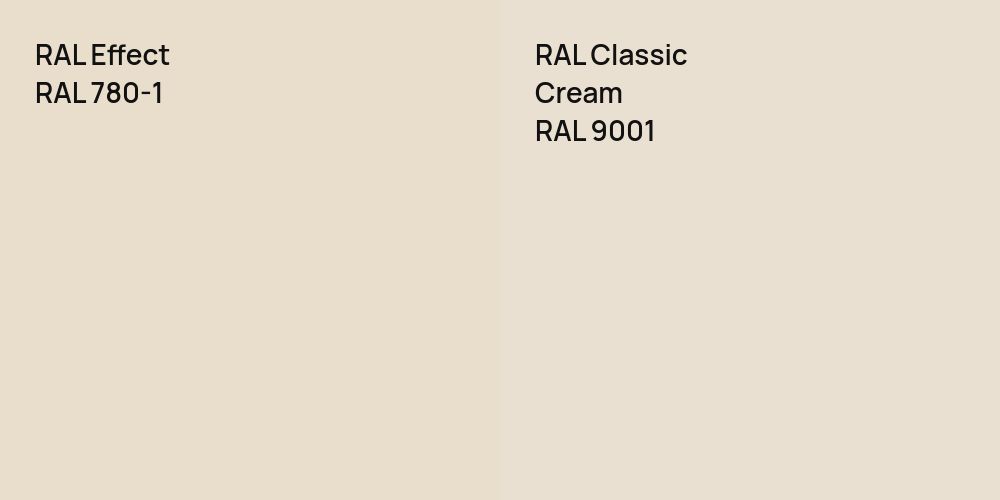 RAL Effect RAL 780-1 vs. RAL Classic  Cream