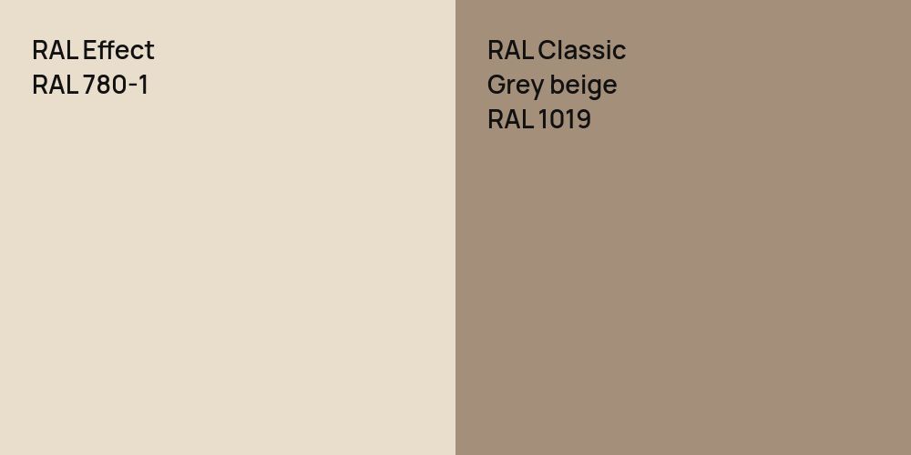 RAL Effect RAL 780-1 vs. RAL Classic  Grey beige