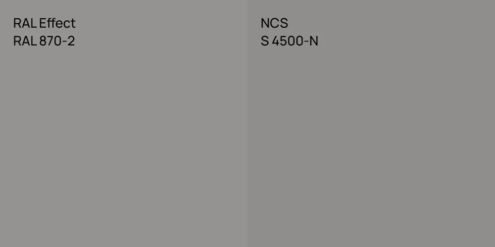 RAL Effect RAL 870-2 vs. NCS S 4500-N comparison
