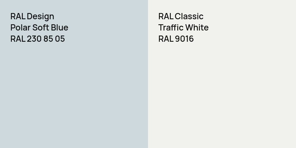 RAL Design Polar Soft Blue vs. RAL Classic Traffic White