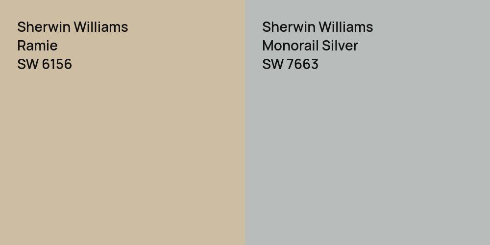 Sherwin Williams Ramie vs. Sherwin Williams Monorail Silver