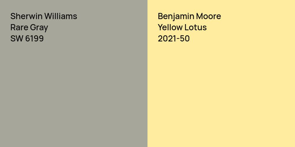 Sherwin Williams Rare Gray vs. Benjamin Moore Yellow Lotus