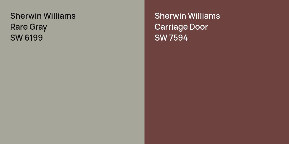 Sherwin Williams Rare Gray vs. Sherwin Williams Carriage Door