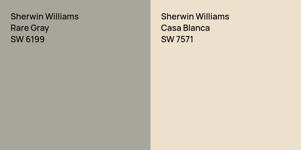 Sherwin Williams Rare Gray vs. Sherwin Williams Casa Blanca