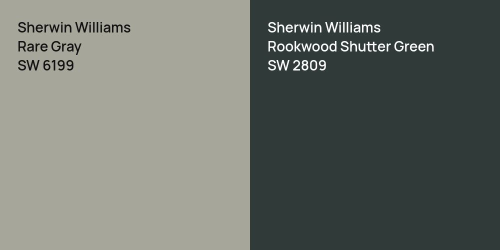 Sherwin Williams Rare Gray vs. Sherwin Williams Rookwood Shutter Green